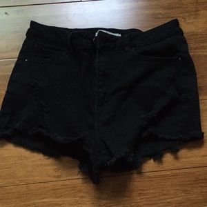 black shorts